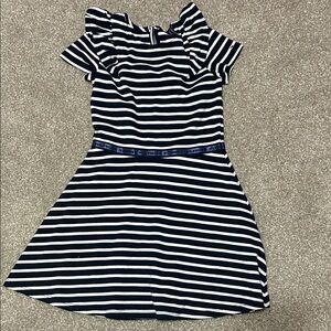 Tommy Hilfiger Navy and White Striped Kids Dress